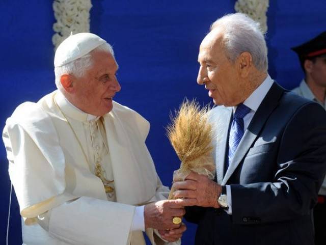 Anti Pope Benedict XVI visit to Israel, President Shimon Peres