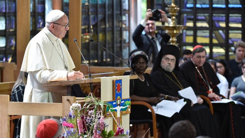 Anti-Pope Francis during ecumenical meeting in Geneva to mark the 70th anniversary of the “World Council of Churches” - June 21, 2018