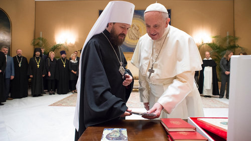 Anti-Pope Francis meets with the Delegation of the “Orthodox Patriarchate of Moscow” - May 30, 2018
