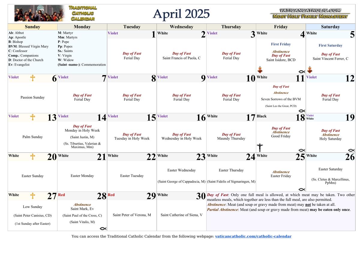 Month of April 2025