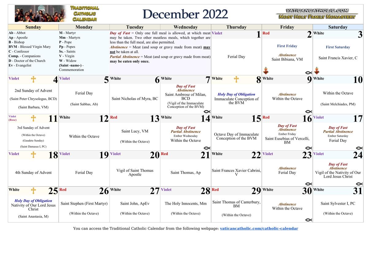 Month of December 2022