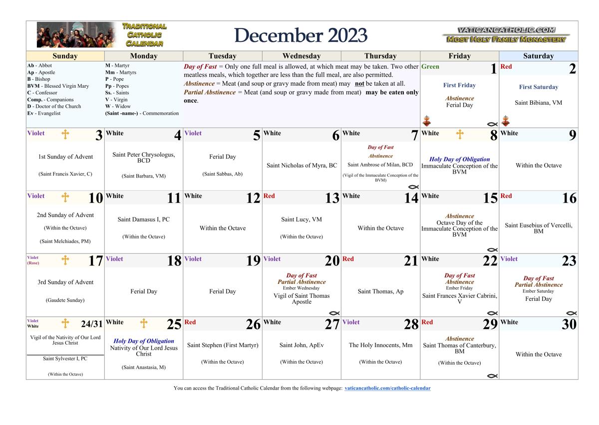 Month of December 2023