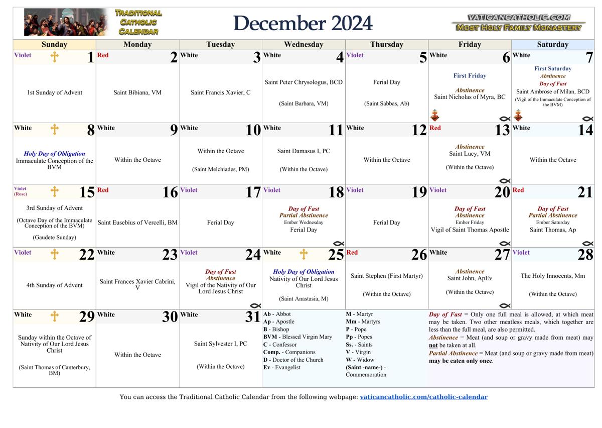 Month of December 2024