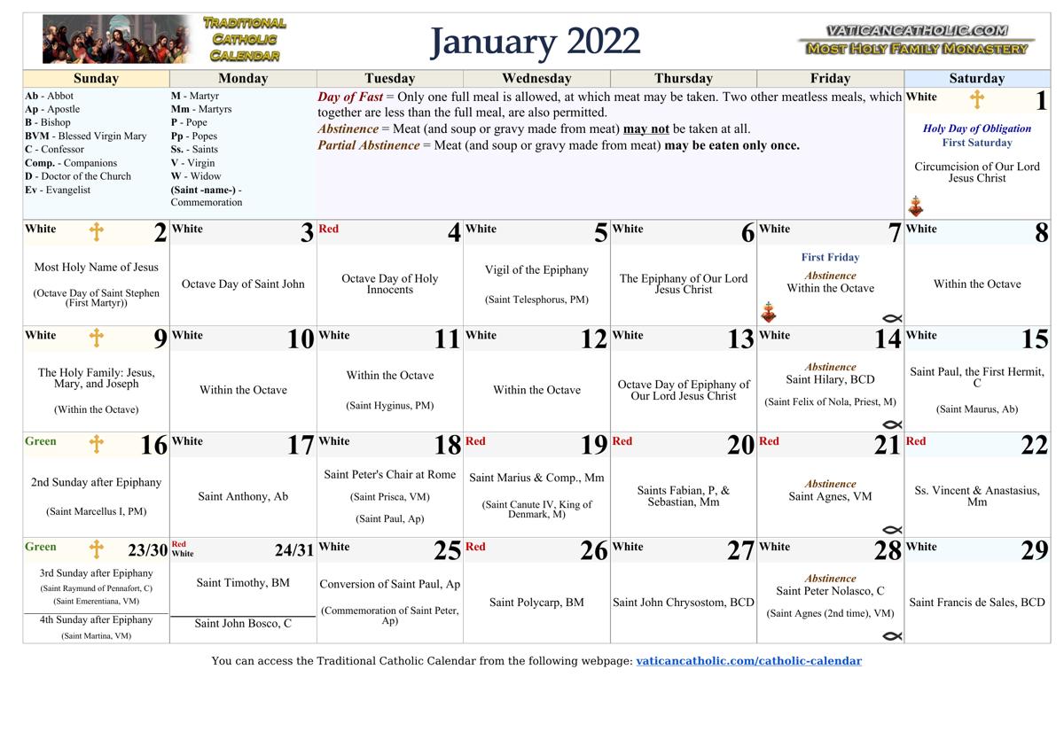 Month of January 2022