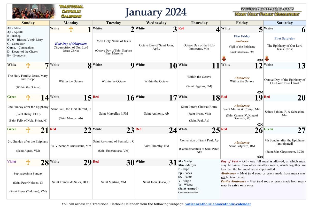 Month of January 2024