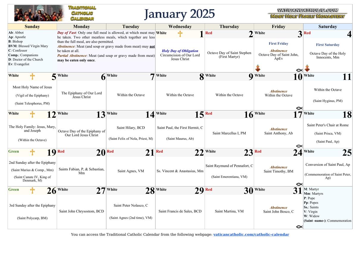 Month of January 2025