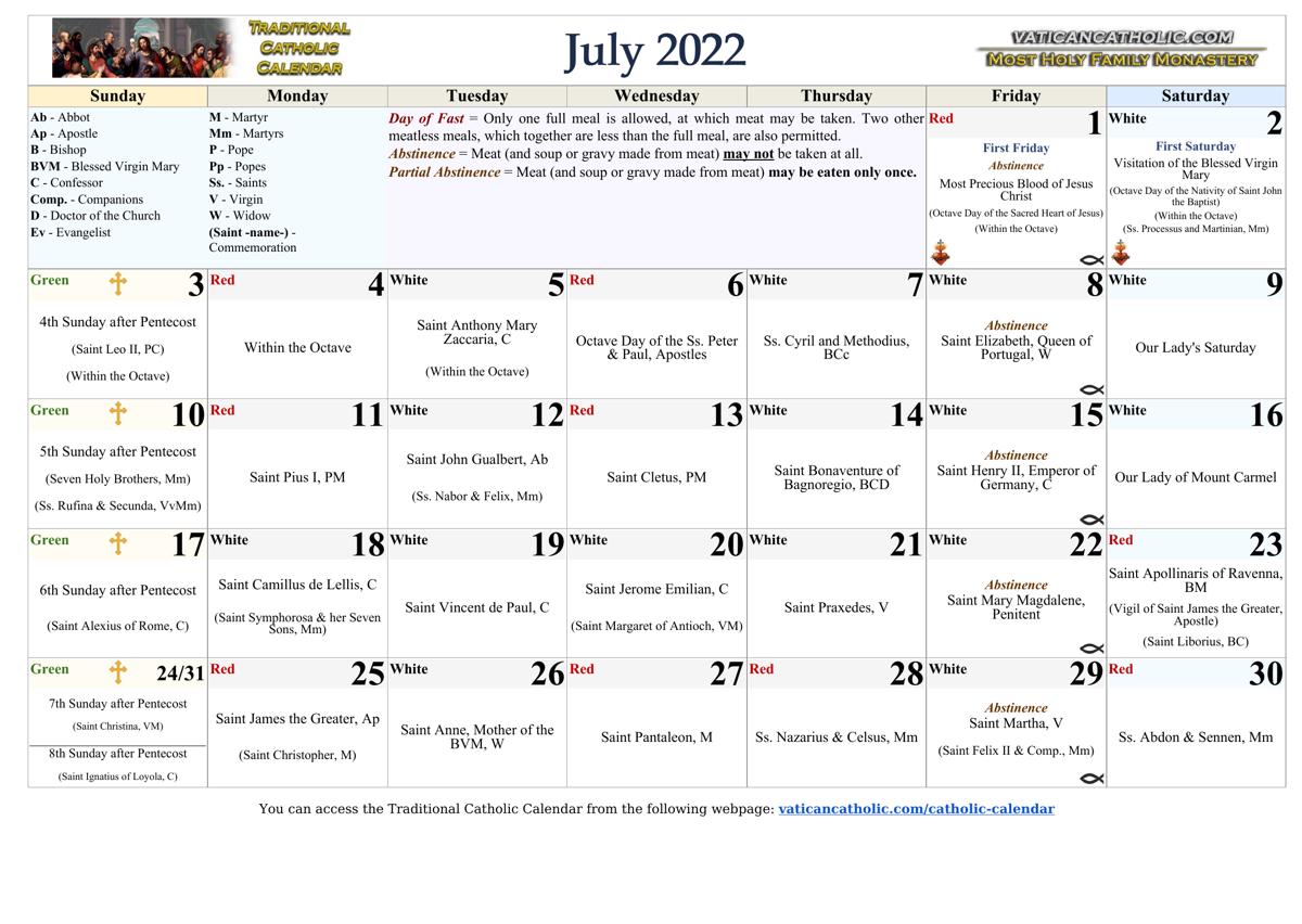 Month of July 2022