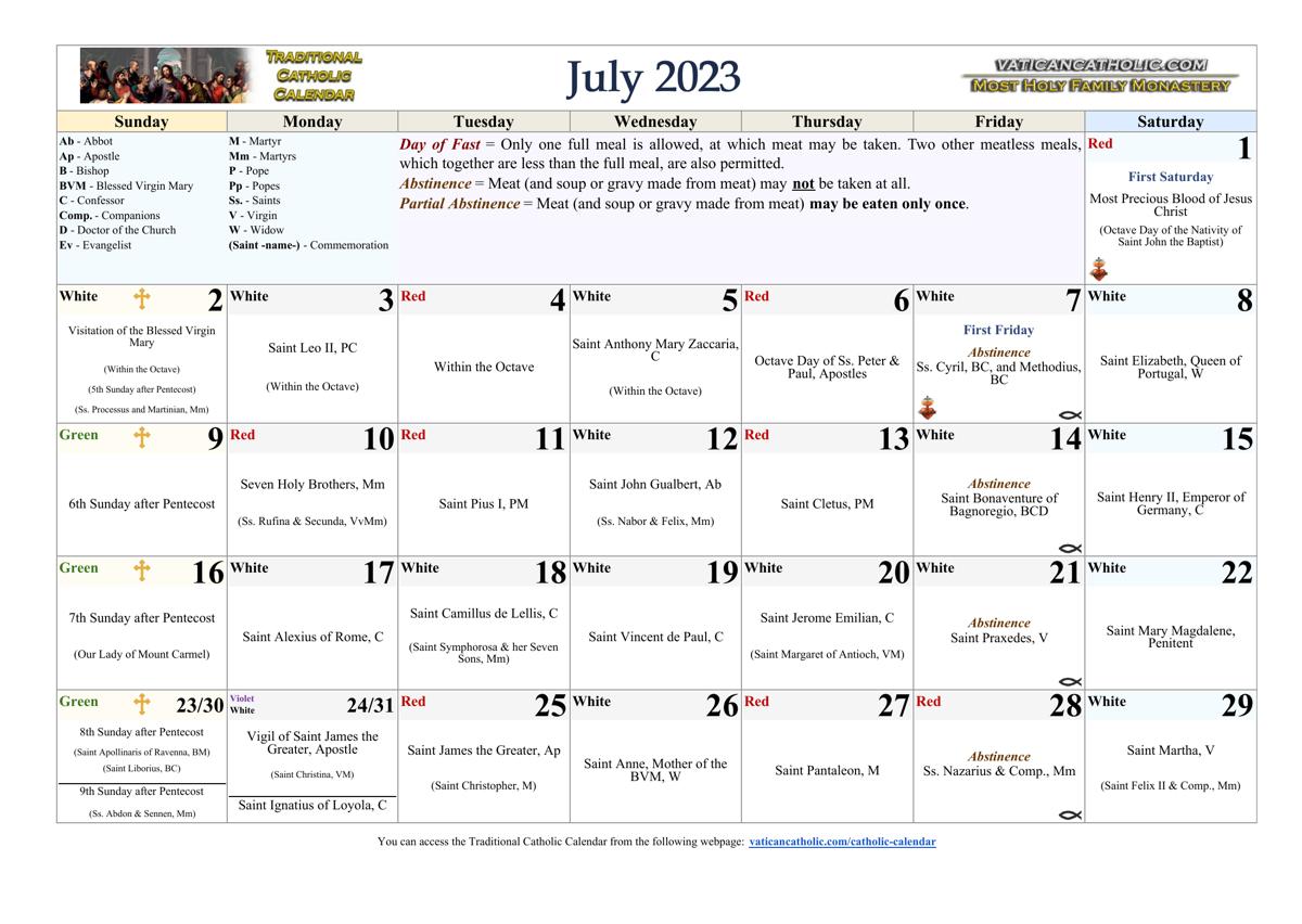 Month of July 2023