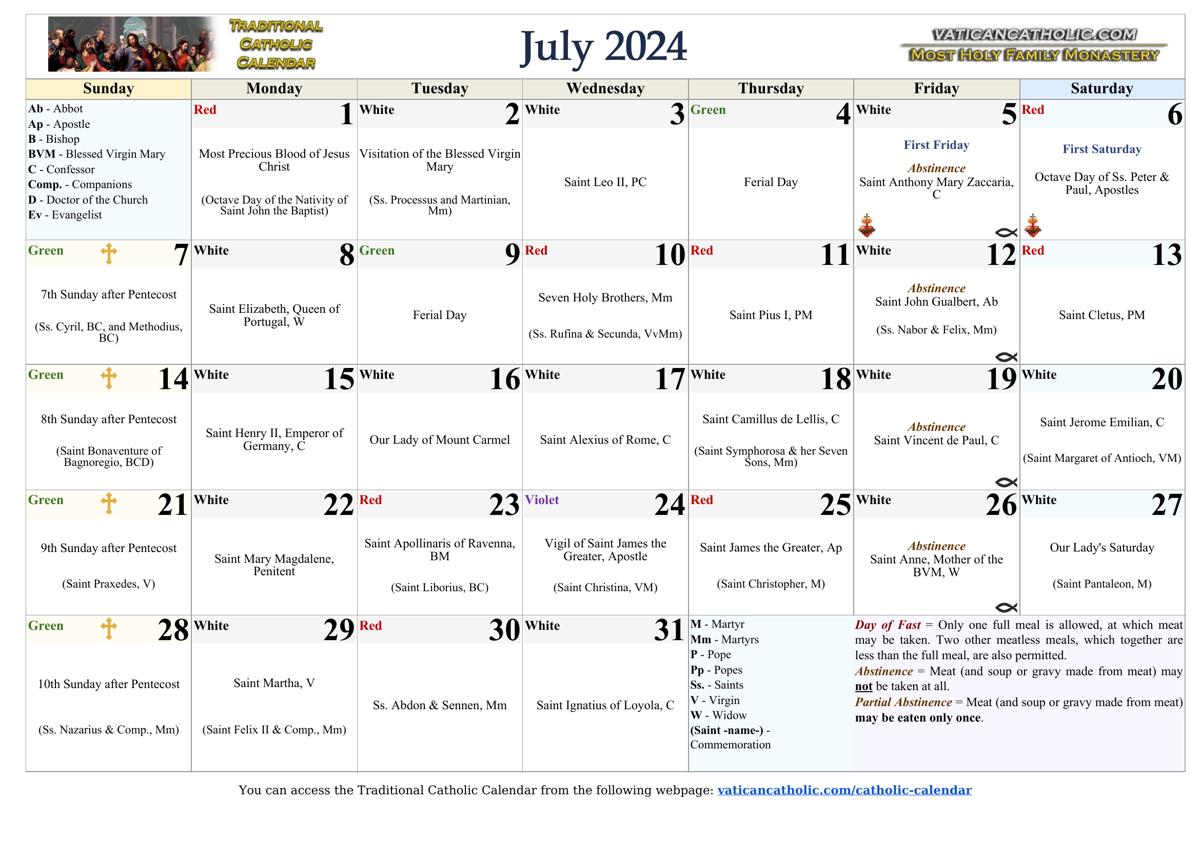 Month of July 2024