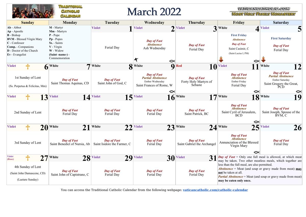 Month of March 2022