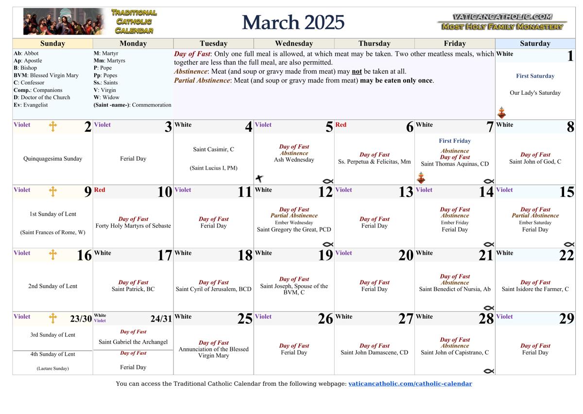 Month of March 2025