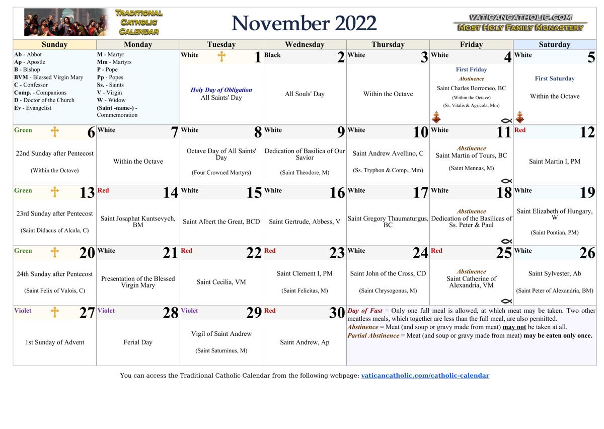 Month of November 2022