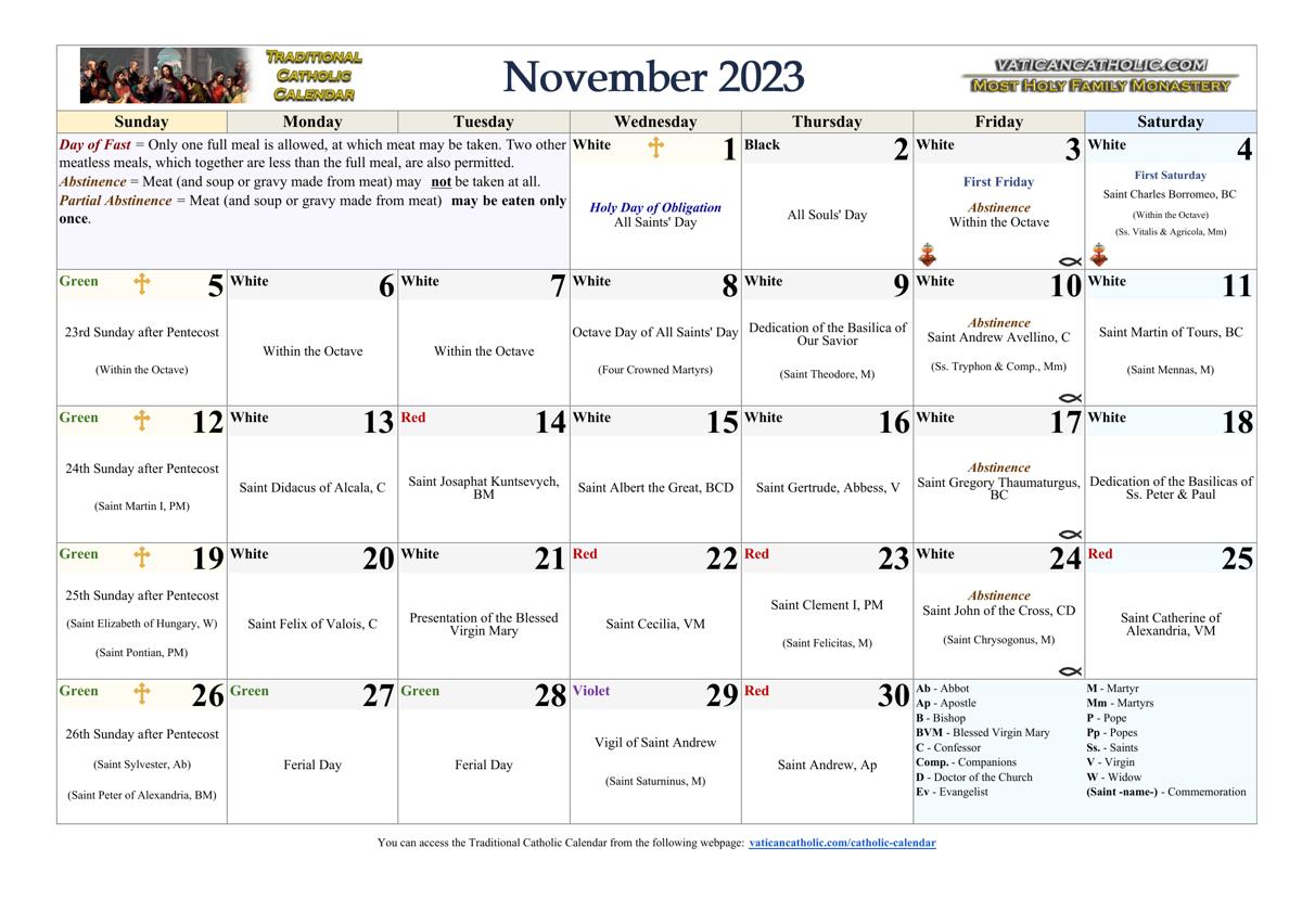 Month of November 2023