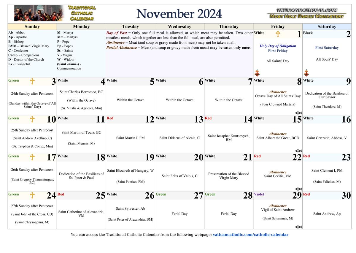 Month of November 2024