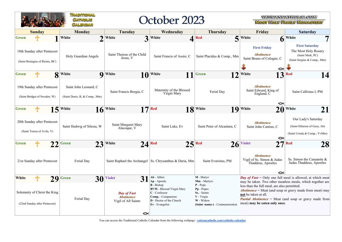 Month of October 2023