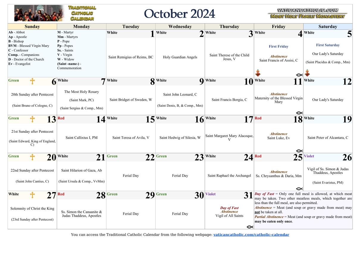 Month of October 2024