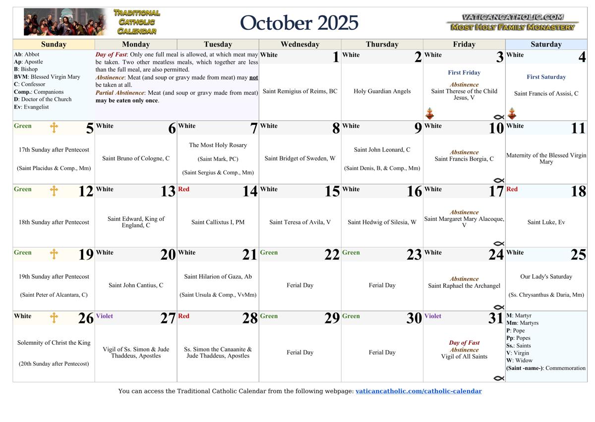 Month of October 2025