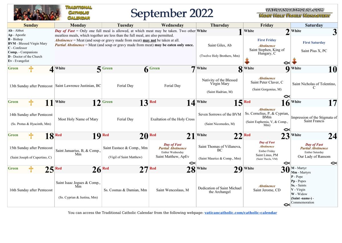 Month of September 2022