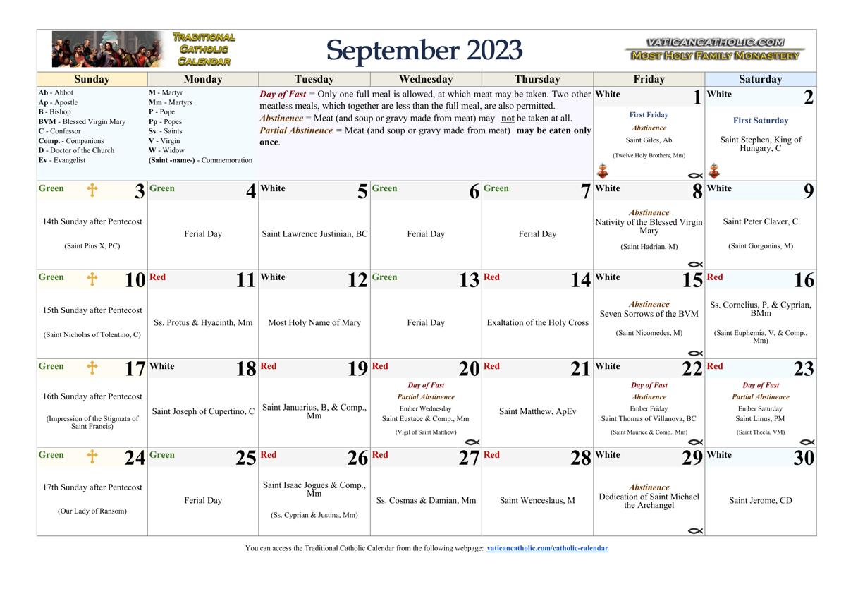 Month of September 2023