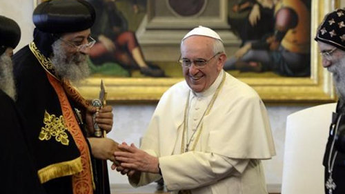 Anti-Pope Francis with the leader of the “Coptic Orthodox Church of Egypt”